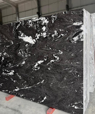 Black Titanium Gold Granite Big Slabs Images